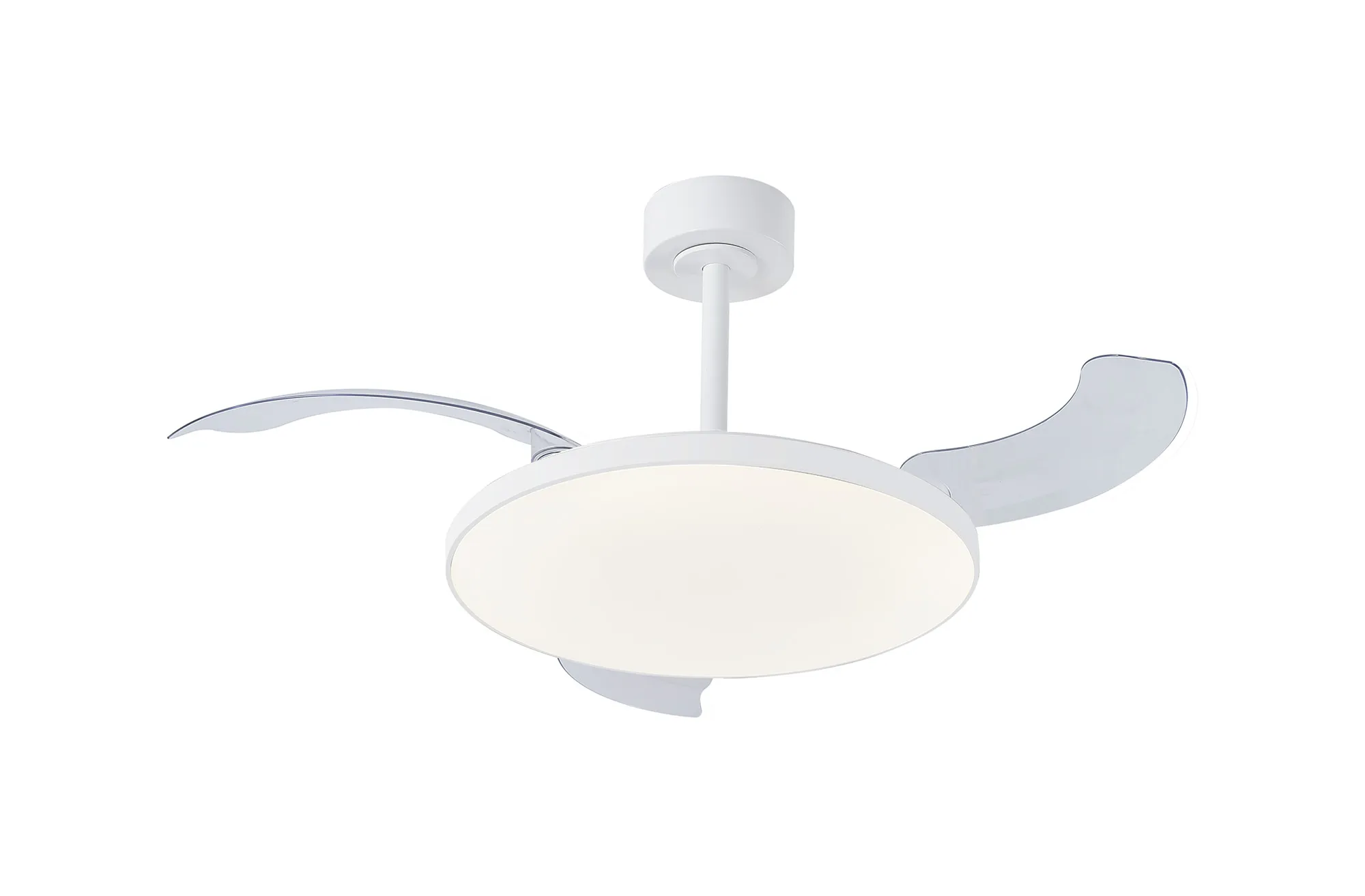 M9006  Slim Fan 50cm 50W LED Dimmable Ceiling Light With Built-In 30W DC Fan, 2700-5000K Remote Control, 3500lm, White